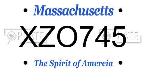 XZO745 Massachusetts License Plate