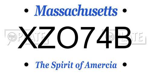 XZO74B Massachusetts License Plate