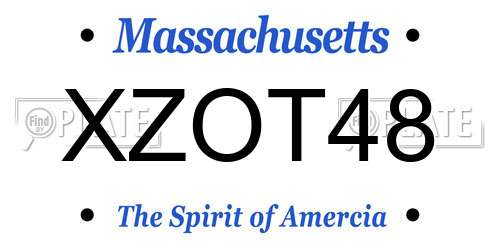 XZOT48 Massachusetts License Plate