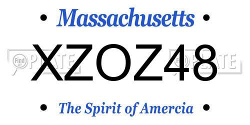 XZOZ48 Massachusetts License Plate