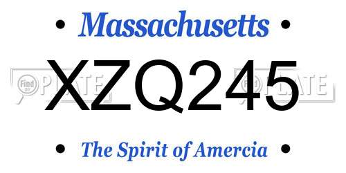 XZQ245 Massachusetts License Plate