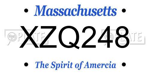 XZQ248 Massachusetts License Plate
