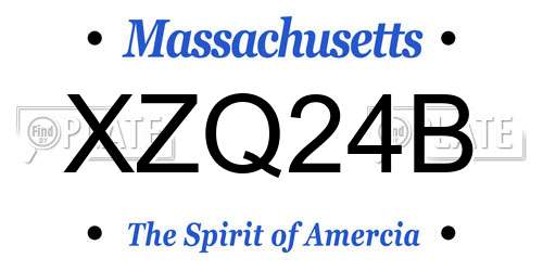 XZQ24B Massachusetts License Plate