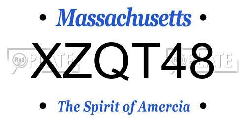 XZQT48 Massachusetts License Plate