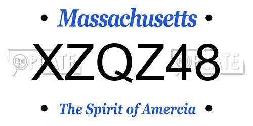 XZQZ48 Massachusetts License Plate