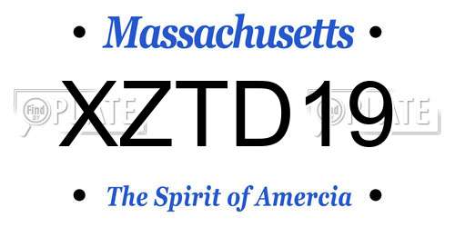 XZTD19 Massachusetts License Plate