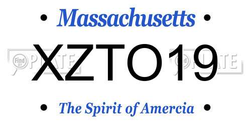 XZTO19 Massachusetts License Plate