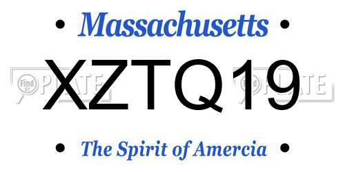 XZTQ19 Massachusetts License Plate