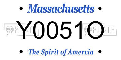 Y0051O Massachusetts License Plate