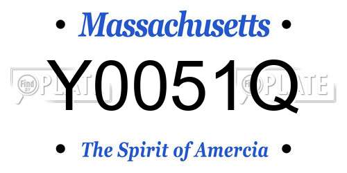 Y0051Q Massachusetts License Plate