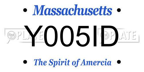 Y005ID Massachusetts License Plate