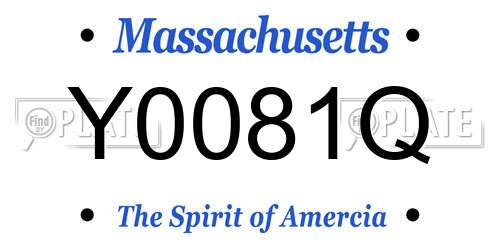 Y0081Q Massachusetts License Plate