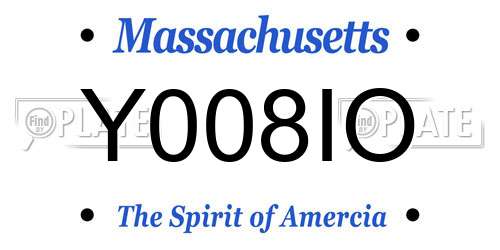 Y008IO Massachusetts License Plate