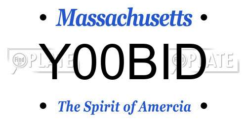Y00BID Massachusetts License Plate