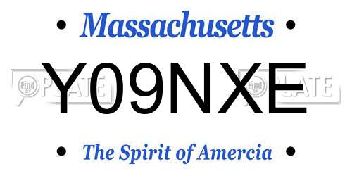 Y09NXE Massachusetts License Plate