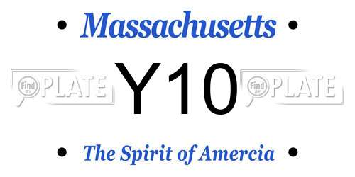 Y10 Massachusetts License Plate
