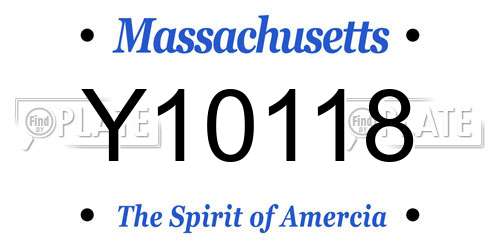 Y10118 Massachusetts License Plate
