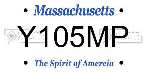 Y105MP Massachusetts License Plate