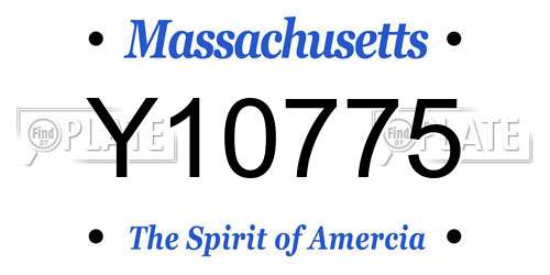 Y10775 Massachusetts License Plate