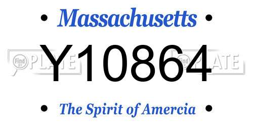 Y10864 Massachusetts License Plate