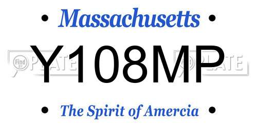 Y108MP Massachusetts License Plate