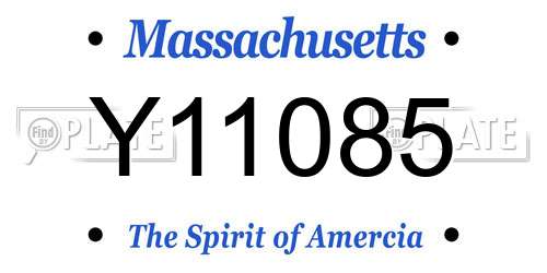 Y11085 Massachusetts License Plate