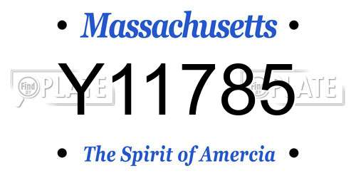 Y11785 Massachusetts License Plate