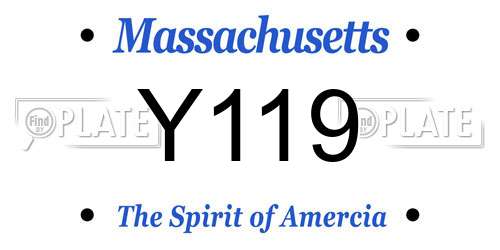 Y119 Massachusetts License Plate