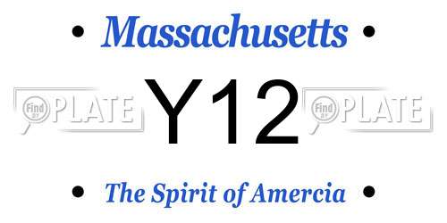 Y12 Massachusetts License Plate
