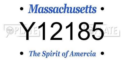 Y12185 Massachusetts License Plate