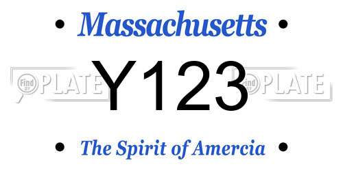 Y123 Massachusetts License Plate