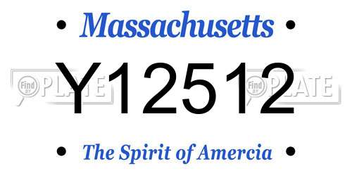 Y12512 Massachusetts License Plate