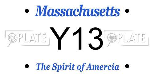 Y13 Massachusetts License Plate