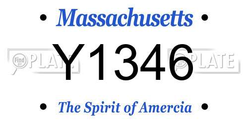 Y1346 Massachusetts License Plate
