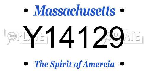 Y14129 Massachusetts License Plate