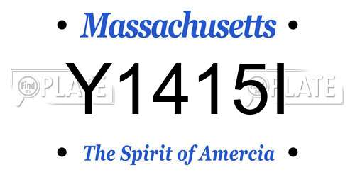 Y1415I Massachusetts License Plate