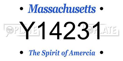 Y14231 Massachusetts License Plate