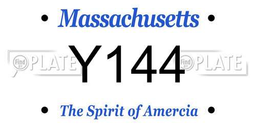 Y144 Massachusetts License Plate