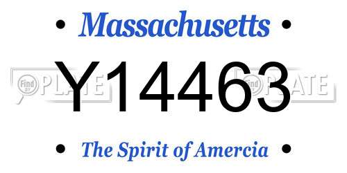 Y14463 Massachusetts License Plate