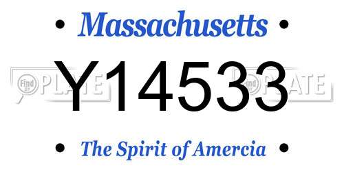 Y14533 Massachusetts License Plate