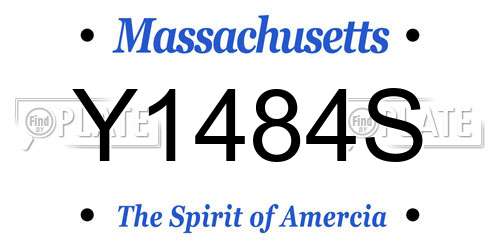 Y1484S Massachusetts License Plate