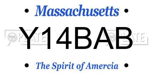 Y14BAB Massachusetts License Plate