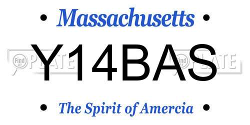 Y14BAS Massachusetts License Plate