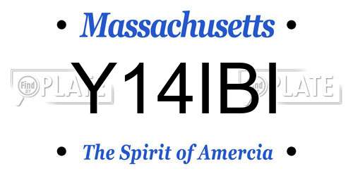 Y14IBI Massachusetts License Plate