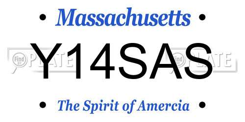 Y14SAS Massachusetts License Plate