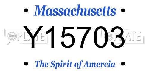Y15703 Massachusetts License Plate