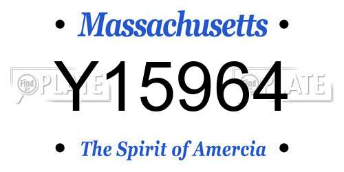 Y15964 Massachusetts License Plate