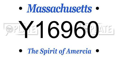 Y16960 Massachusetts License Plate