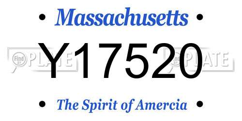 Y17520 Massachusetts License Plate