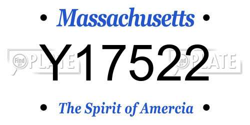 Y17522 Massachusetts License Plate